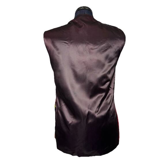 Vintage Crushed Velvet Patchwork S/M Button Front Vest Floral Cottage Reworked - Picture 3 of 9